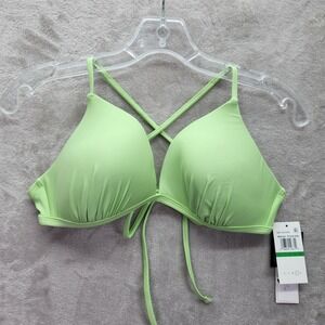 Salt + Cove Bikini Top Womens Size L Pistachio Green Swim Tied Crisscross Back‎